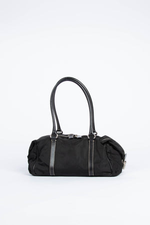 Vintage Prada Black Nylon Shoulder Bag