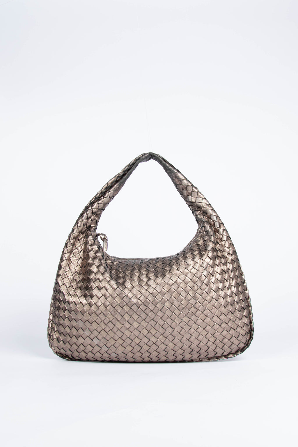 Vintage Bottega Veneta Silver Intrecciato Shoulder Bag