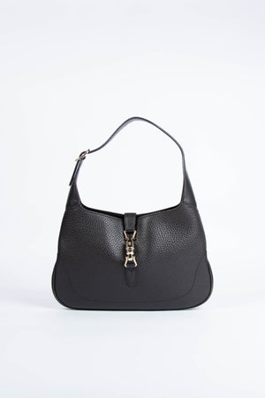 Vintage Gucci Black Grained Leather Jackie Bag