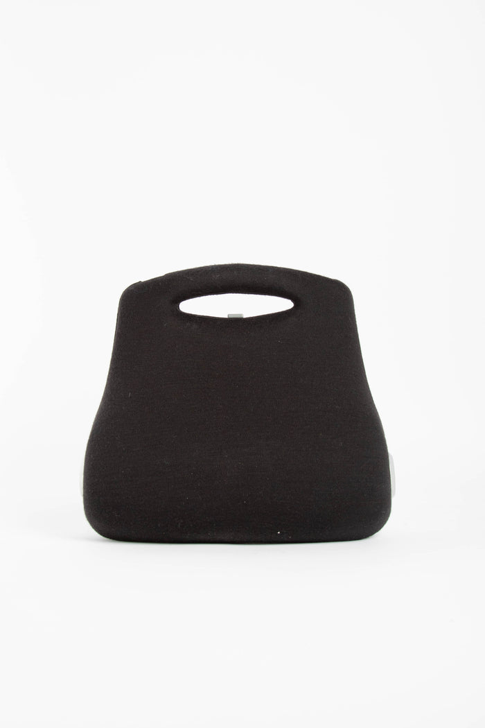 RARE Chanel Black Jersey Milliennium Top Handle Bag