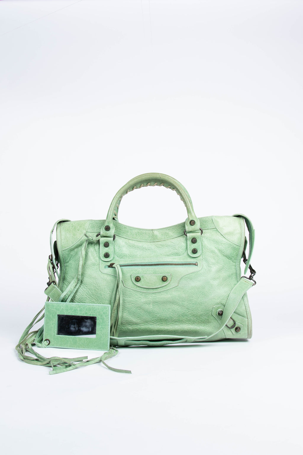 2000s Balenciaga Mint Green City Bag