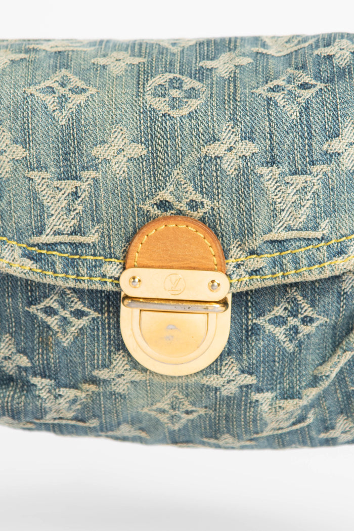 2000s Louis Vuitton Pleaty PM Blue Denim Shoulder Bag – Break Archive