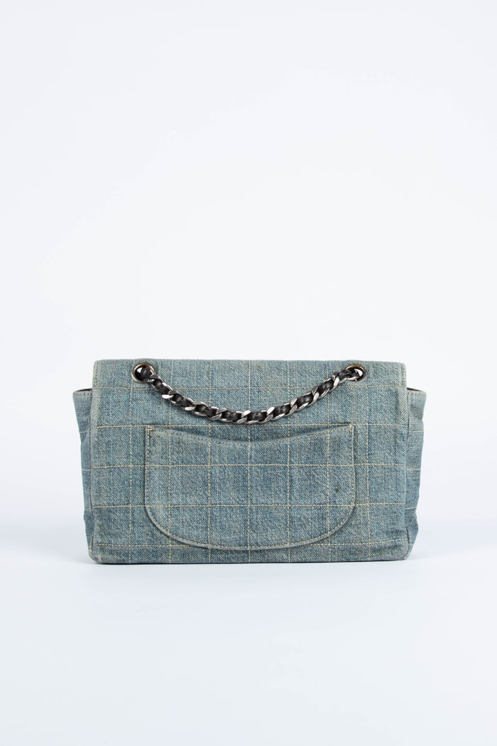 Vintage Chanel Washed Denim Single Flap Shoulder Bag