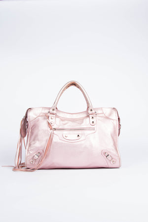 2000s Balenciaga Iridescent Pink City Bag