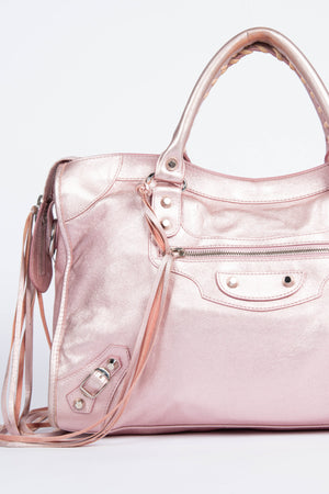 2000s Balenciaga Iridescent Pink City Bag