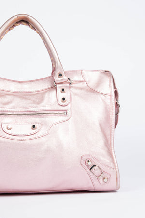 2000s Balenciaga Iridescent Pink City Bag