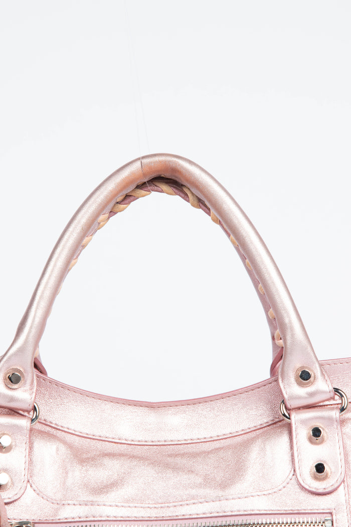 2000s Balenciaga Iridescent Pink City Bag