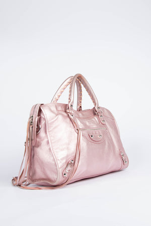 2000s Balenciaga Iridescent Pink City Bag