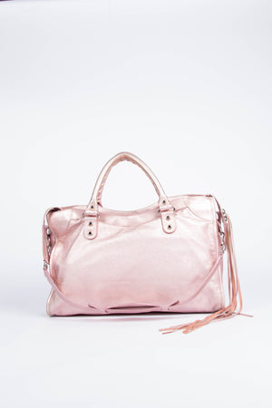 2000s Balenciaga Iridescent Pink City Bag