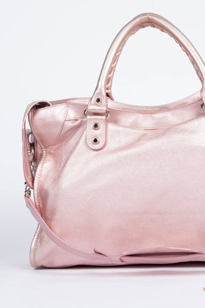 2000s Balenciaga Iridescent Pink City Bag