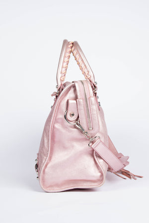 2000s Balenciaga Iridescent Pink City Bag