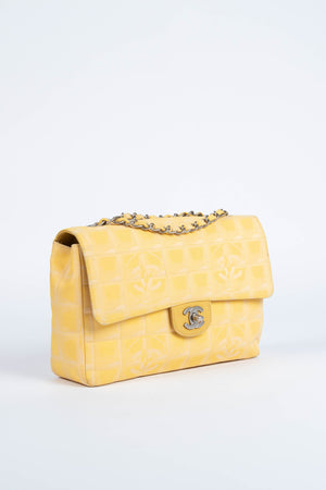 2000s Chanel Yellow Travel Line Single Flap Shoulder Bag