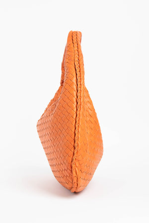 Vintage Bottega Veneta Orange Intrecciato Shoulder Bag