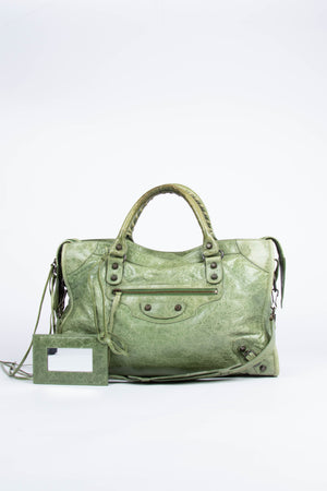 2000s Balenciaga Green City Bag