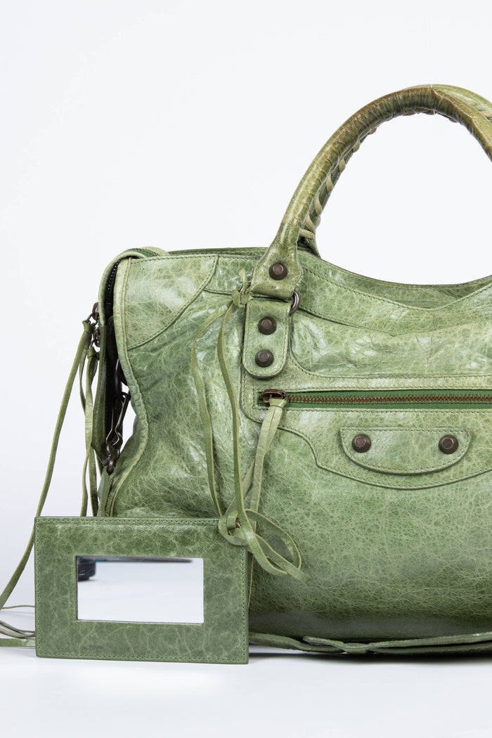 2000s Balenciaga Green City Bag