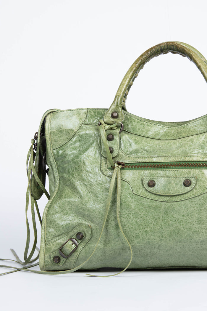 2000s Balenciaga Green City Bag