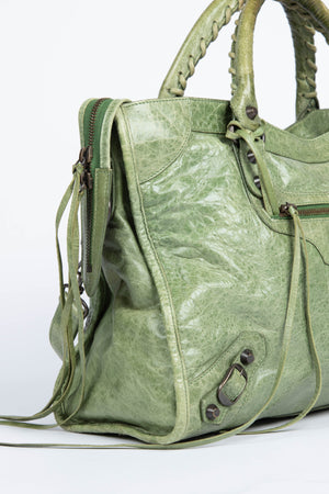 2000s Balenciaga Green City Bag