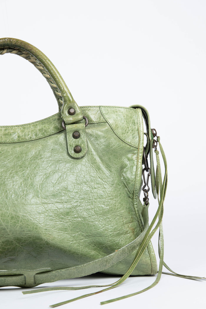 2000s Balenciaga Green City Bag