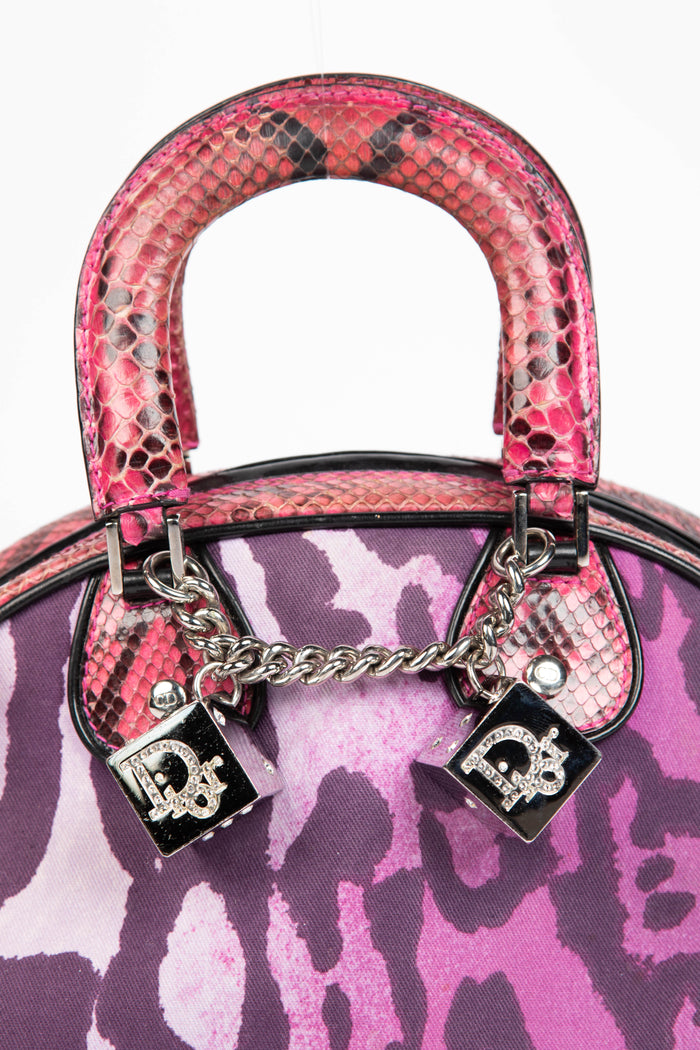 RARE 2000s Christian Dior Pink Small Gambler Dice Shoulder Bag