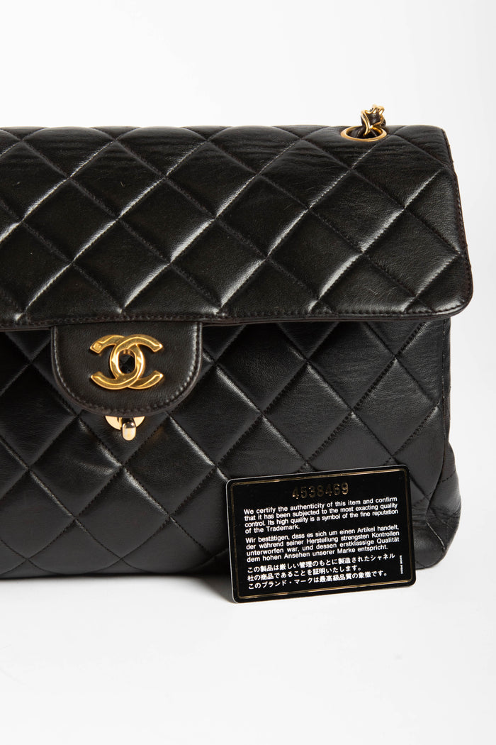 90s Chanel Black Double Faced Shoulder Bag with 24k GHW