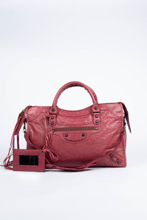 2000s Balenciaga Maroon City Bag