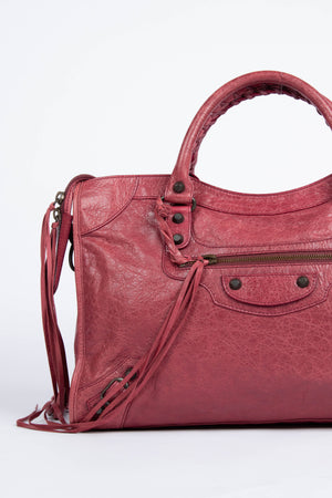 2000s Balenciaga Maroon City Bag