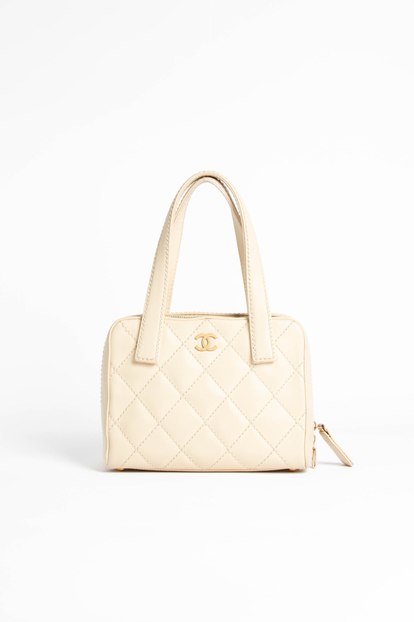 Vintage Chanel Cream Wild Stitch Top Handle Bag – Break Archive