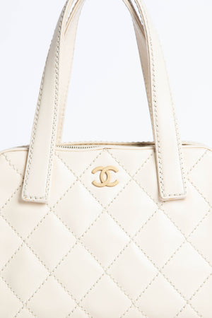 Vintage Chanel Cream Wild Stitch Top Handle Bag