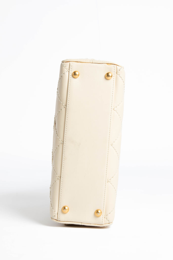 Vintage Chanel Cream Wild Stitch Top Handle Bag