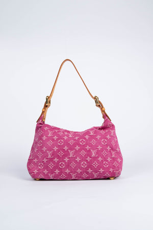 2000s Louis Vuitton Denim Pink Baggy PM Monogram Shoulder Bag