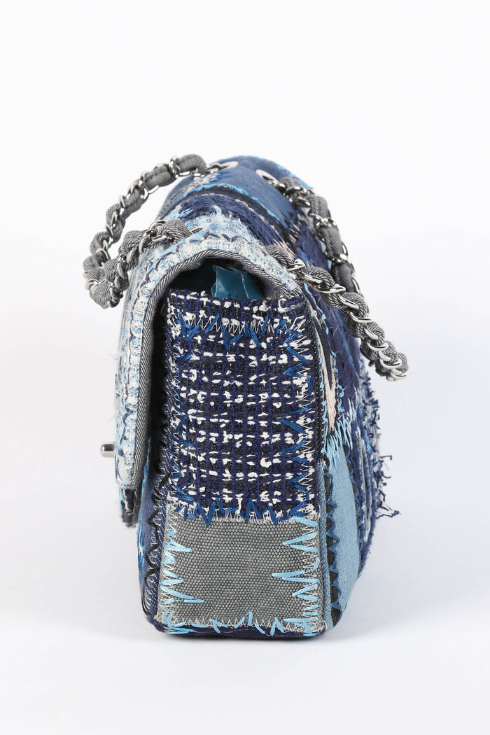 RARE 2010s Chanel Denim Patchwork Medium Flap Shoulder Bag