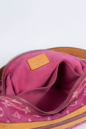 2000s Louis Vuitton Denim Pink Baggy PM Monogram Shoulder Bag