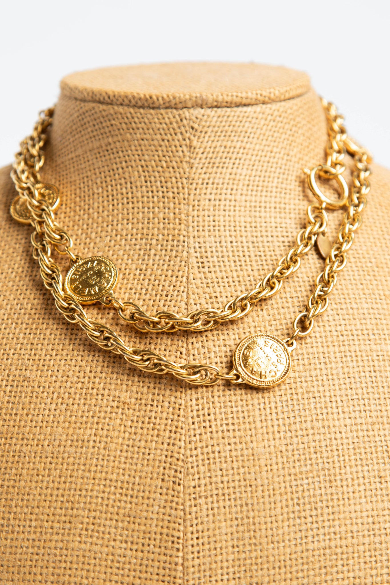 Vintage Chanel Coin 24k Gold Plated Chain