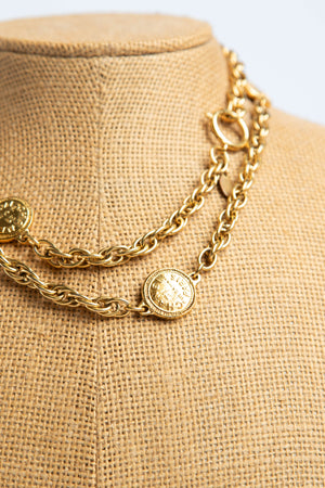 Vintage Chanel Coin 24k Gold Plated Chain