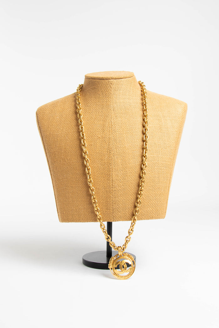 Vintage Chanel Large Gold CC Medallion Chain