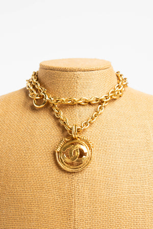 Vintage Chanel Large Gold CC Medallion Chain