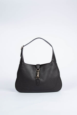 Vintage Gucci Black Grained Leather Jackie Bag