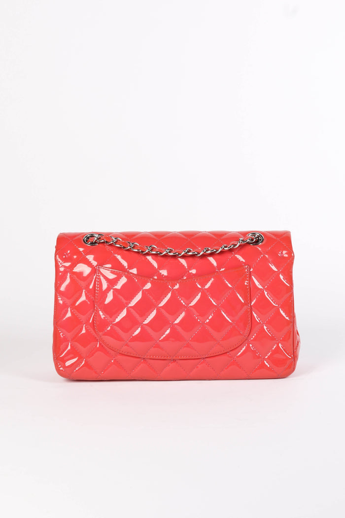 2010s Chanel Pink Patent Leather Medium Double Flap Shoulder Bag