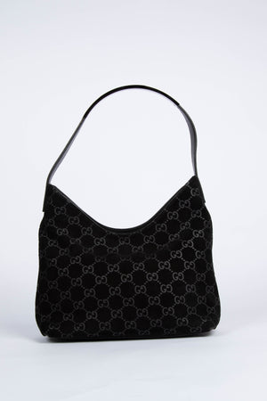 90s Gucci Tom Ford Black Monogram Shoulder Bag