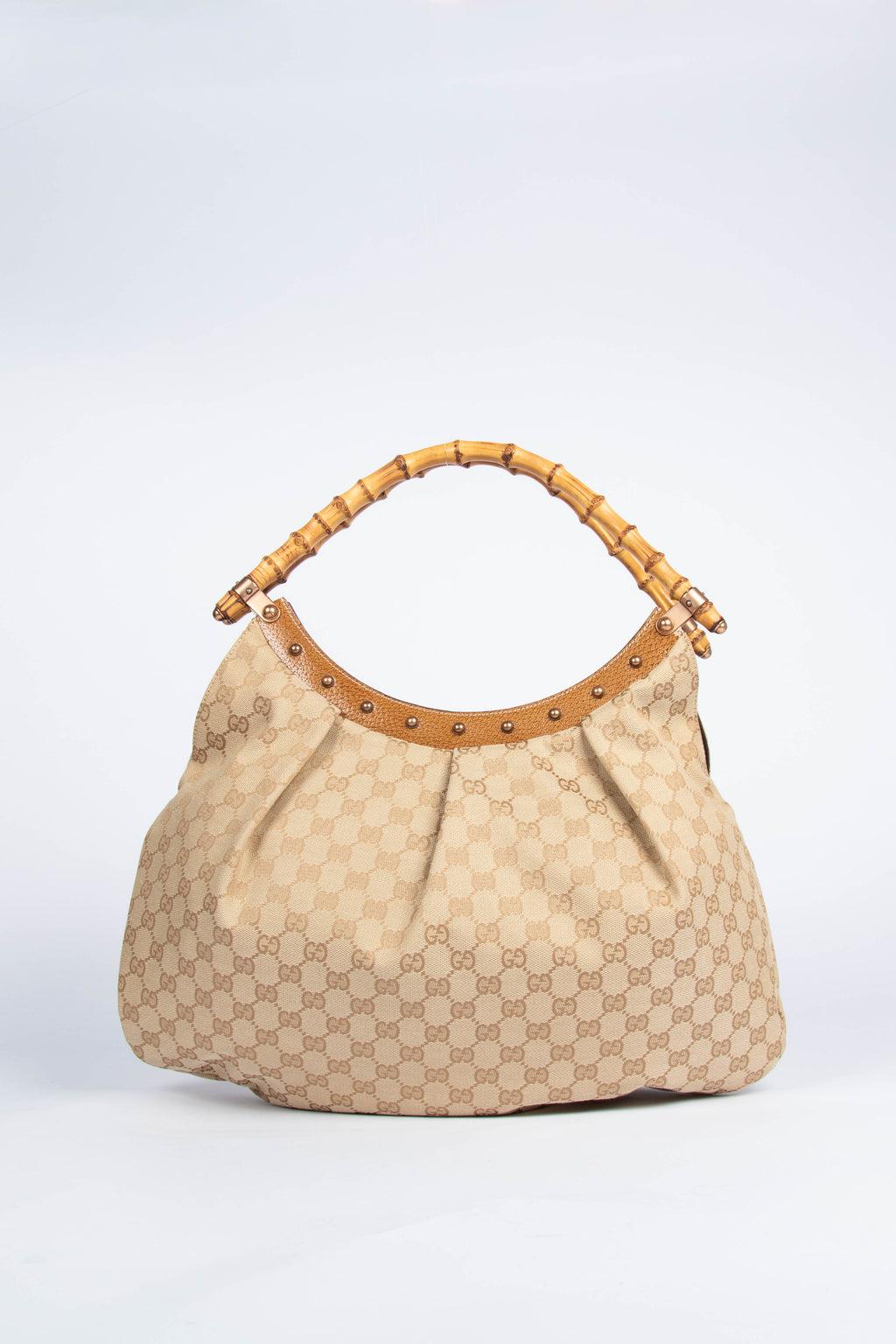 Vintage Gucci Bamboo GG Canvas Bag Shoulder Bag