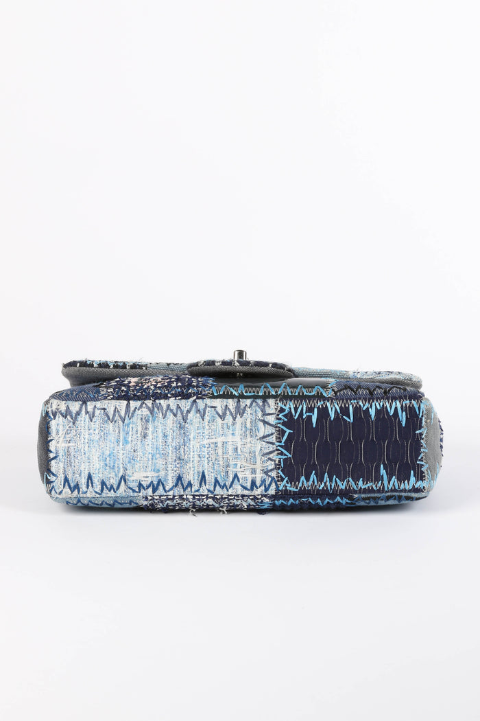 RARE 2010s Chanel Denim Patchwork Medium Flap Shoulder Bag