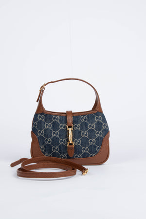 RARE Gucci Mini Denim GG Monogram Jackie Bag