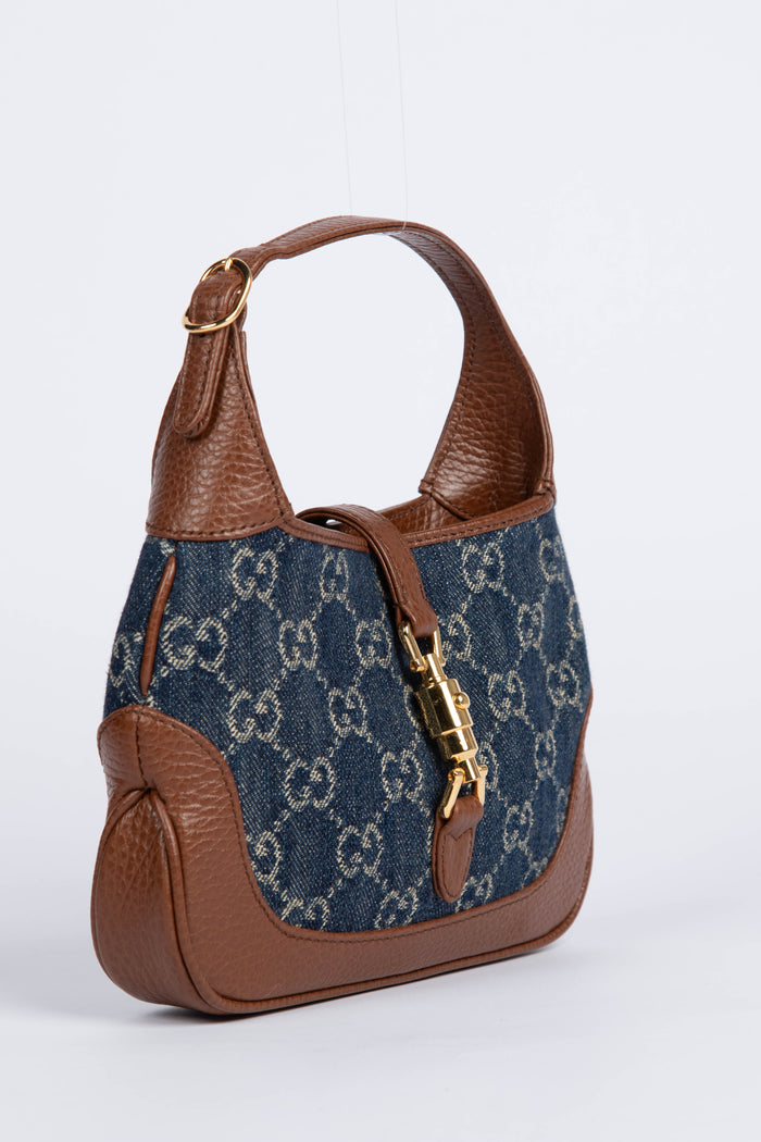 RARE Gucci Mini Denim GG Monogram Jackie Bag