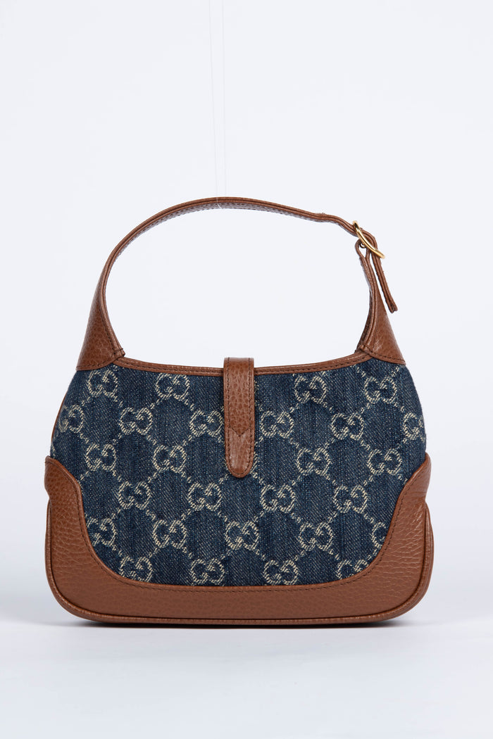 RARE Gucci Mini Denim GG Monogram Jackie Bag