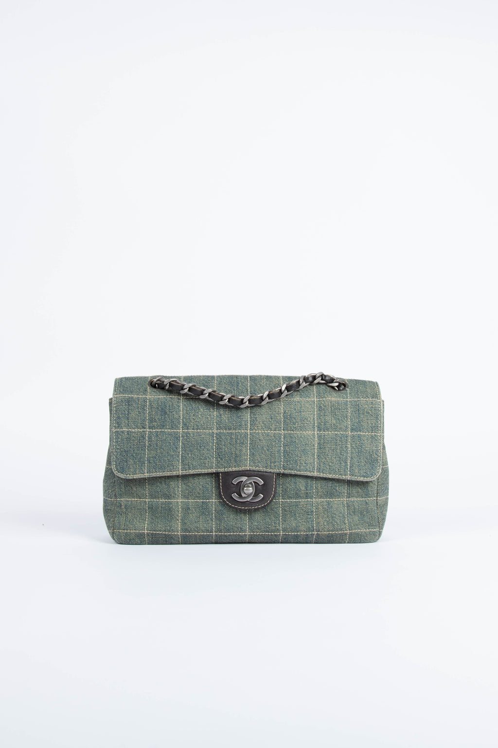 Vintage Chanel Washed Denim Single Flap Shoulder Bag