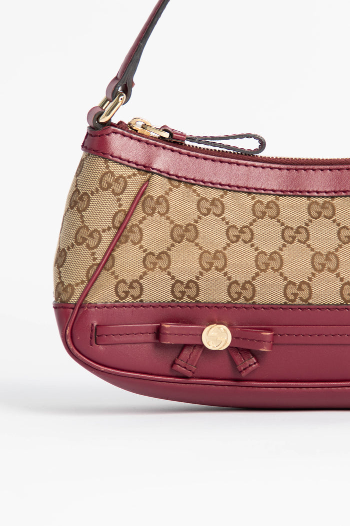 Vintage Gucci GG Monogram Bow Shoulder Bag