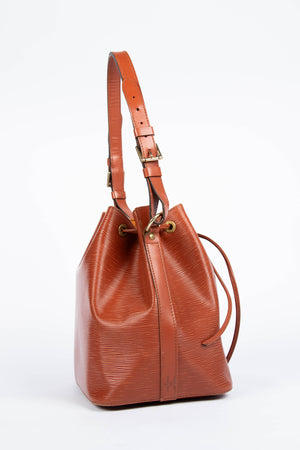 90s Louis Vuitton Brown Epi Leather Noé Shoulder Bag