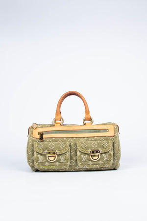 Vintage Louis Vuitton Green Denim Neo Speedy Bag