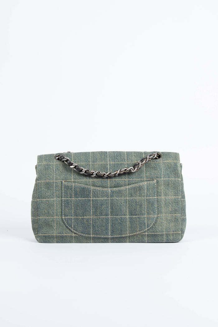 Vintage Chanel Washed Denim Single Flap Shoulder Bag