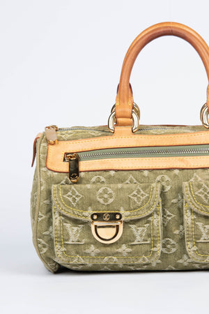 Vintage Louis Vuitton Green Denim Neo Speedy Bag